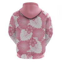 Pink Aloha Hawaii Hoodie Monstera Hibiscus Plumeria Seamless Vibes - Polynesian Pride