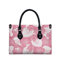 Pink Aloha Hawaii Leather Bag Monstera Hibiscus Plumeria Seamless Vibes LT14 - Polynesian Pride