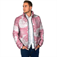 Pink Aloha Hawaii Padded Jacket Monstera Hibiscus Plumeria Seamless Vibes - Polynesian Pride