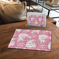 Pink Aloha Hawaii Puzzle Monstera Hibiscus Plumeria Seamless Vibes - Polynesian Pride