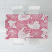 Pink Aloha Hawaii Tablecloth Monstera Hibiscus Plumeria Seamless Vibes - Polynesian Pride