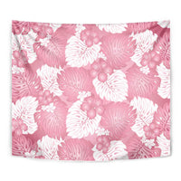 Pink Aloha Hawaii Tapestry Monstera Hibiscus Plumeria Seamless Vibes - Polynesian Pride