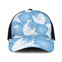 Blue Aloha Hawaii Baseball Net Cap Monstera Hibiscus Plumeria Seamless Vibes LT14 One Size Black Blue - Polynesian Pride