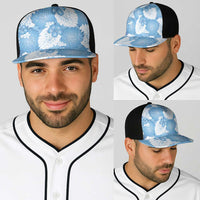 Blue Aloha Hawaii Baseball Net Cap Monstera Hibiscus Plumeria Seamless Vibes LT14 - Polynesian Pride