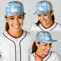 Blue Aloha Hawaii Baseball Net Cap Monstera Hibiscus Plumeria Seamless Vibes LT14 - Polynesian Pride
