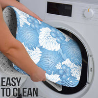 Blue Aloha Hawaii Bathroom Set Monstera Hibiscus Plumeria Seamless Vibes - Polynesian Pride