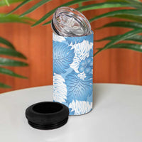 Blue Aloha Hawaii 4 in 1 Can Cooler Tumbler Monstera Hibiscus Plumeria Seamless Vibes - Polynesian Pride