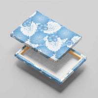 Blue Aloha Hawaii Canvas Wall Art Monstera Hibiscus Plumeria Seamless Vibes - Polynesian Pride