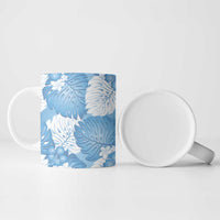 Blue Aloha Hawaii Ceramic Mug Monstera Hibiscus Plumeria Seamless Vibes - Polynesian Pride