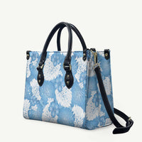 Blue Aloha Hawaii Leather Bag Monstera Hibiscus Plumeria Seamless Vibes LT14 - Polynesian Pride