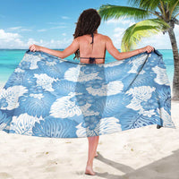 Blue Aloha Hawaii Sarong Monstera Hibiscus Plumeria Seamless Vibes - Polynesian Pride