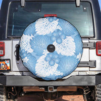Blue Aloha Hawaii Spare Tire Cover Monstera Hibiscus Plumeria Seamless Vibes - Polynesian Pride