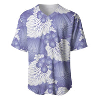 Purple Aloha Hawaii Baseball Jersey Monstera Hibiscus Plumeria Seamless Vibes - Polynesian Pride