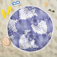 Purple Aloha Hawaii Beach Blanket Monstera Hibiscus Plumeria Seamless Vibes - Polynesian Pride