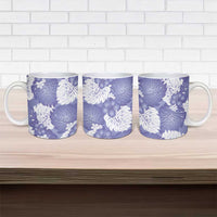 Purple Aloha Hawaii Ceramic Mug Monstera Hibiscus Plumeria Seamless Vibes - Polynesian Pride