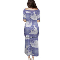 Purple Aloha Hawaii Family Matching Puletasi and Hawaiian Shirt Monstera Hibiscus Plumeria Seamless Vibes - Polynesian Pride