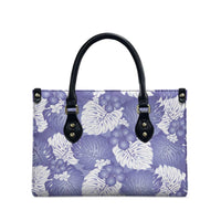 Purple Aloha Hawaii Leather Bag Monstera Hibiscus Plumeria Seamless Vibes LT14 - Polynesian Pride