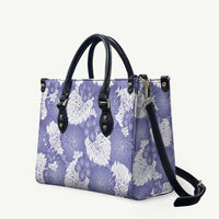 Purple Aloha Hawaii Leather Bag Monstera Hibiscus Plumeria Seamless Vibes LT14 - Polynesian Pride