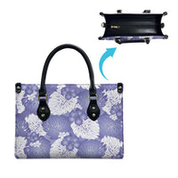 Purple Aloha Hawaii Leather Bag Monstera Hibiscus Plumeria Seamless Vibes LT14 - Polynesian Pride