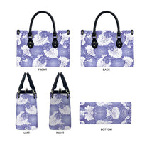 Purple Aloha Hawaii Leather Bag Monstera Hibiscus Plumeria Seamless Vibes LT14 - Polynesian Pride