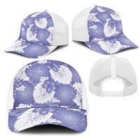Purple Aloha Hawaii Mesh Trucker Cap Monstera Hibiscus Plumeria Seamless Vibes LT14 - Polynesian Pride