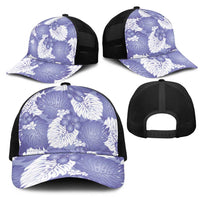 Purple Aloha Hawaii Mesh Trucker Cap Monstera Hibiscus Plumeria Seamless Vibes LT14 - Polynesian Pride
