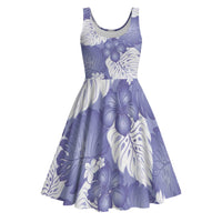 Purple Aloha Hawaii Midi Dress Monstera Hibiscus Plumeria Seamless Vibes - Polynesian Pride