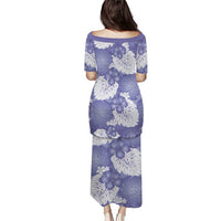 Purple Aloha Hawaii Puletasi Monstera Hibiscus Plumeria Seamless Vibes - Polynesian Pride