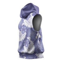 Purple Aloha Hawaii Sleeveless Hoodie Monstera Hibiscus Plumeria Seamless Vibes - Polynesian Pride