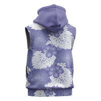 Purple Aloha Hawaii Sleeveless Zip Hoodie Monstera Hibiscus Plumeria Seamless Vibes LT14 - Polynesian Pride