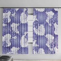 Purple Aloha Hawaii Window Curtain Monstera Hibiscus Plumeria Seamless Vibes - Polynesian Pride