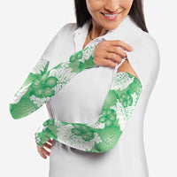 Green Aloha Hawaii Arm Sleeves Monstera Hibiscus Plumeria Seamless Vibes - Polynesian Pride