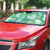 Green Aloha Hawaii Auto Sun Shade Monstera Hibiscus Plumeria Seamless Vibes - Polynesian Pride