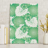 Green Aloha Hawaii Canvas Wall Art Monstera Hibiscus Plumeria Seamless Vibes - Polynesian Pride