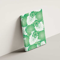 Green Aloha Hawaii Canvas Wall Art Monstera Hibiscus Plumeria Seamless Vibes - Polynesian Pride