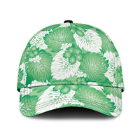 Green Aloha Hawaii Classic Cap Monstera Hibiscus Plumeria Seamless Vibes - Polynesian Pride