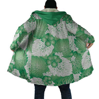 Green Aloha Hawaii Cloak Monstera Hibiscus Plumeria Seamless Vibes - Polynesian Pride