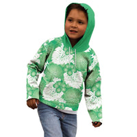 Green Aloha Hawaii Kid Hoodie Monstera Hibiscus Plumeria Seamless Vibes LT14 - Polynesian Pride