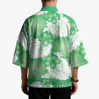 Green Aloha Hawaii Kimono Monstera Hibiscus Plumeria Seamless Vibes - Polynesian Pride