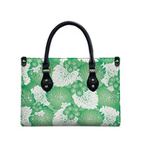 Green Aloha Hawaii Leather Bag Monstera Hibiscus Plumeria Seamless Vibes LT14 - Polynesian Pride