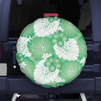 Green Aloha Hawaii Spare Tire Cover Monstera Hibiscus Plumeria Seamless Vibes - Polynesian Pride