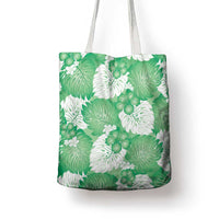 Green Aloha Hawaii Tote Bag Monstera Hibiscus Plumeria Seamless Vibes - Polynesian Pride