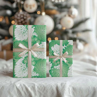 Green Aloha Hawaii Wrapping Paper Monstera Hibiscus Plumeria Seamless Vibes - Polynesian Pride