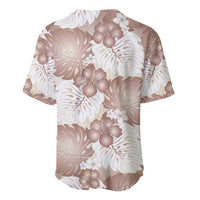 Mocha Mousse Aloha Hawaii Baseball Jersey Monstera Hibiscus Plumeria Seamless Vibes - Polynesian Pride