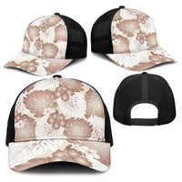 Mocha Mousse Aloha Hawaii Baseball Net Cap Monstera Hibiscus Plumeria Seamless Vibes - Polynesian Pride