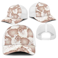 Mocha Mousse Aloha Hawaii Baseball Net Cap Monstera Hibiscus Plumeria Seamless Vibes - Polynesian Pride