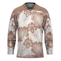Mocha Mousse Aloha Hawaii Hockey Jersey Monstera Hibiscus Plumeria Seamless Vibes LT14 Unisex Mocha Mousse - Polynesian Pride