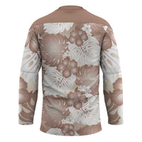 Mocha Mousse Aloha Hawaii Hockey Jersey Monstera Hibiscus Plumeria Seamless Vibes LT14 - Polynesian Pride