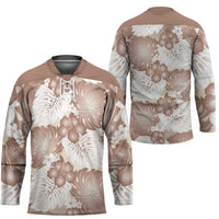 Mocha Mousse Aloha Hawaii Hockey Jersey Monstera Hibiscus Plumeria Seamless Vibes LT14 - Polynesian Pride