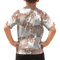 Mocha Mousse Aloha Hawaii Kid Hawaiian Shirt Monstera Hibiscus Plumeria Seamless Vibes - Polynesian Pride